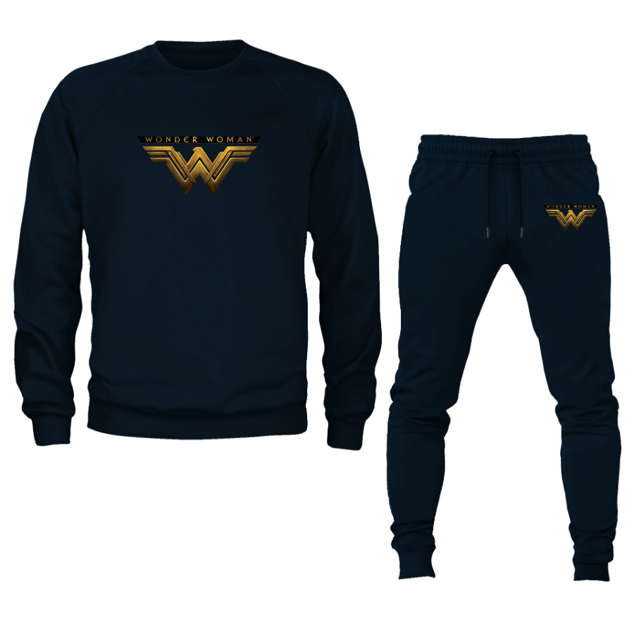 Men's Wonder Woman DC Superhero Crewneck Sweatshirt Joggers Suit