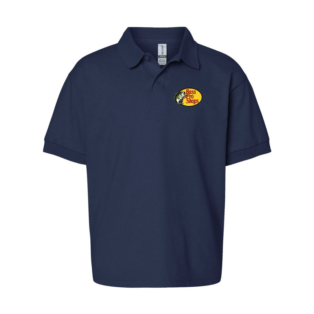 Youth Bass Pro Shops Logo Gildan Dry Blend Jersey Polo