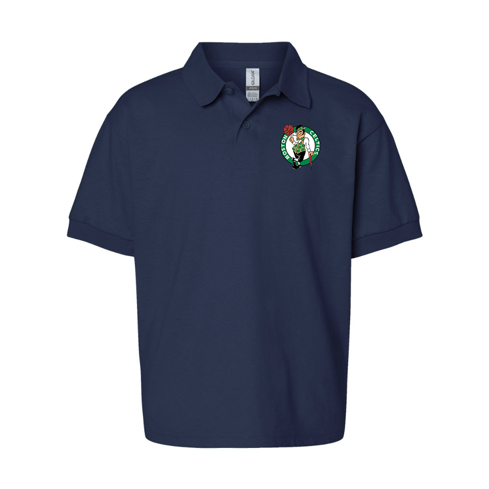 Youth Boston Celtics Logo Gildan Dry Blend Jersey Polo