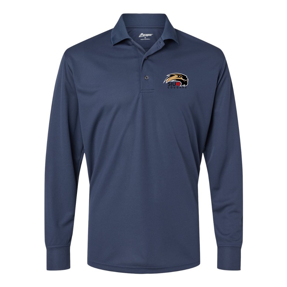 Men's SIU Edwardsville Cougars Logo Paragon Prescott Long Sleeve Polo