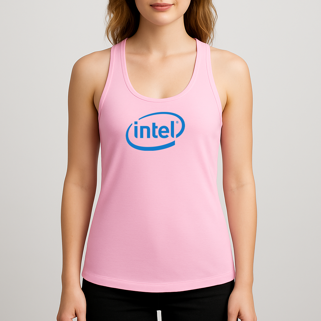 Women's Intel Logo Next Level Ideal Racerback Tank