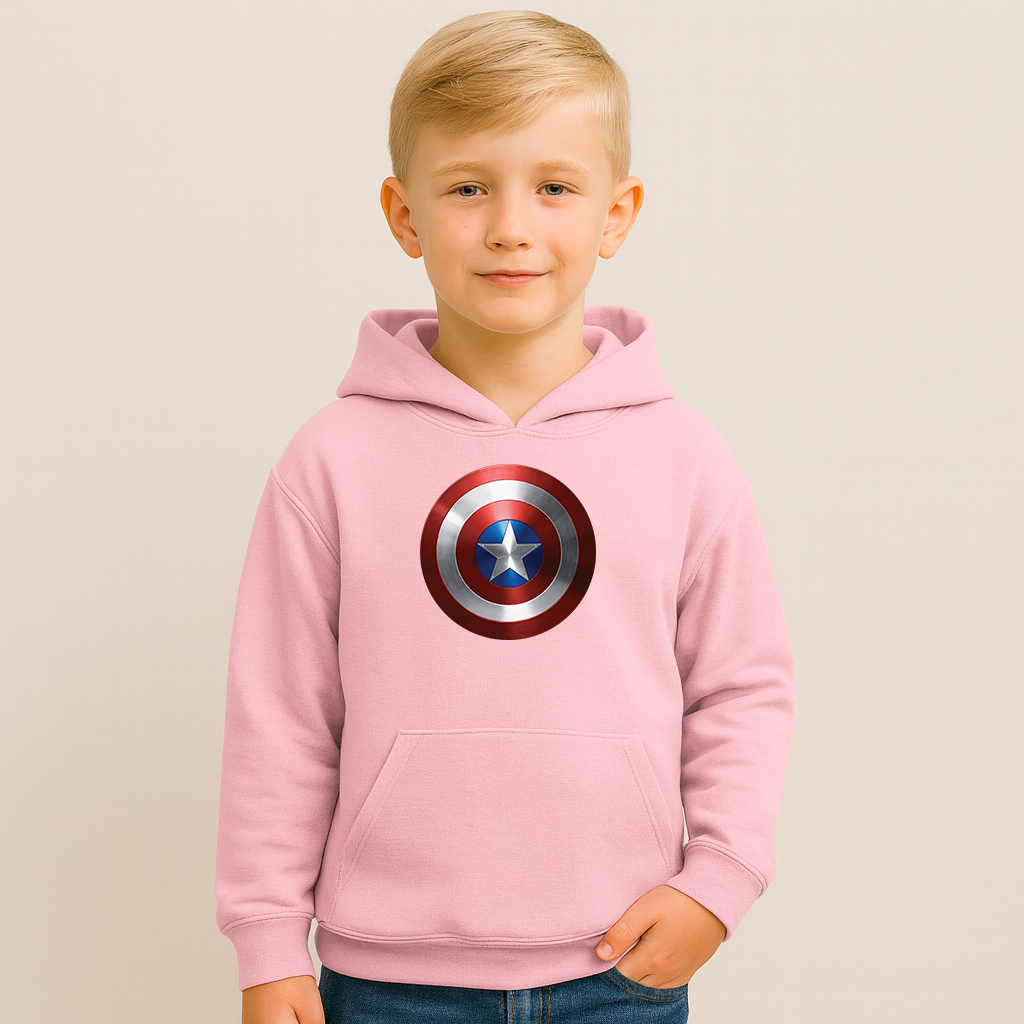 Youth Kids Captain America Superhero Pullover Hoodie