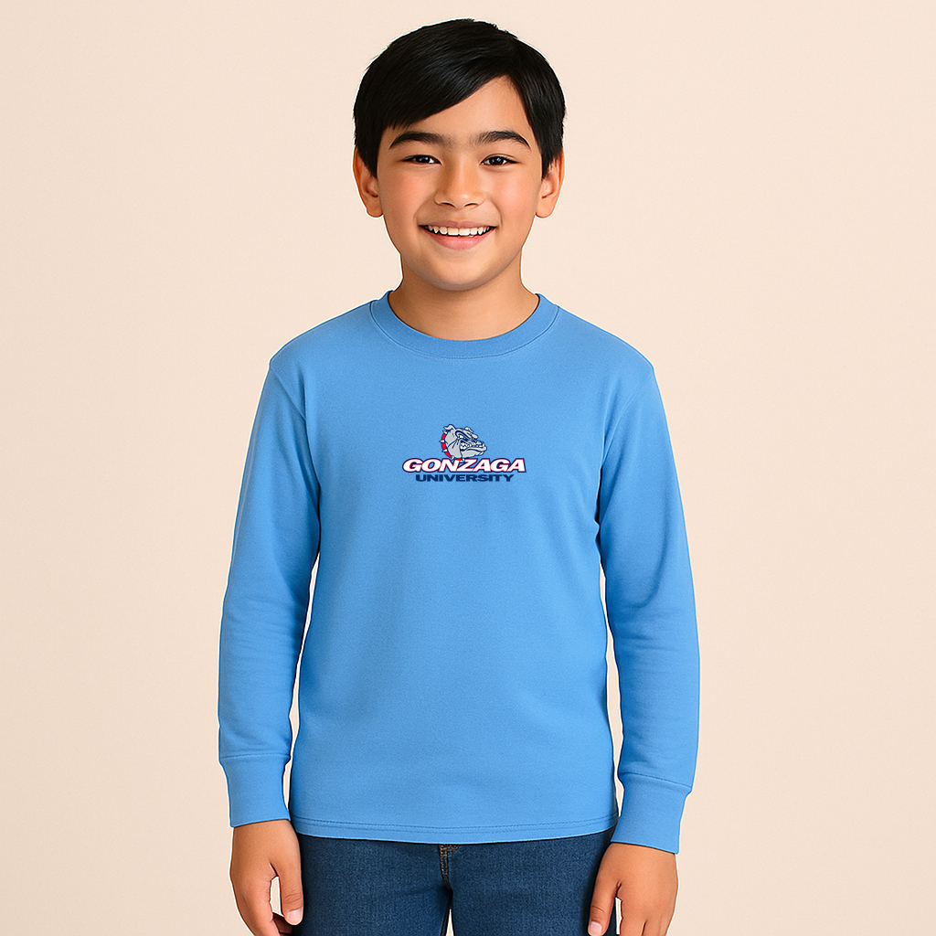 Youth Gonzaga Bulldogs Logo Cotton Long Sleeve T-Shirt