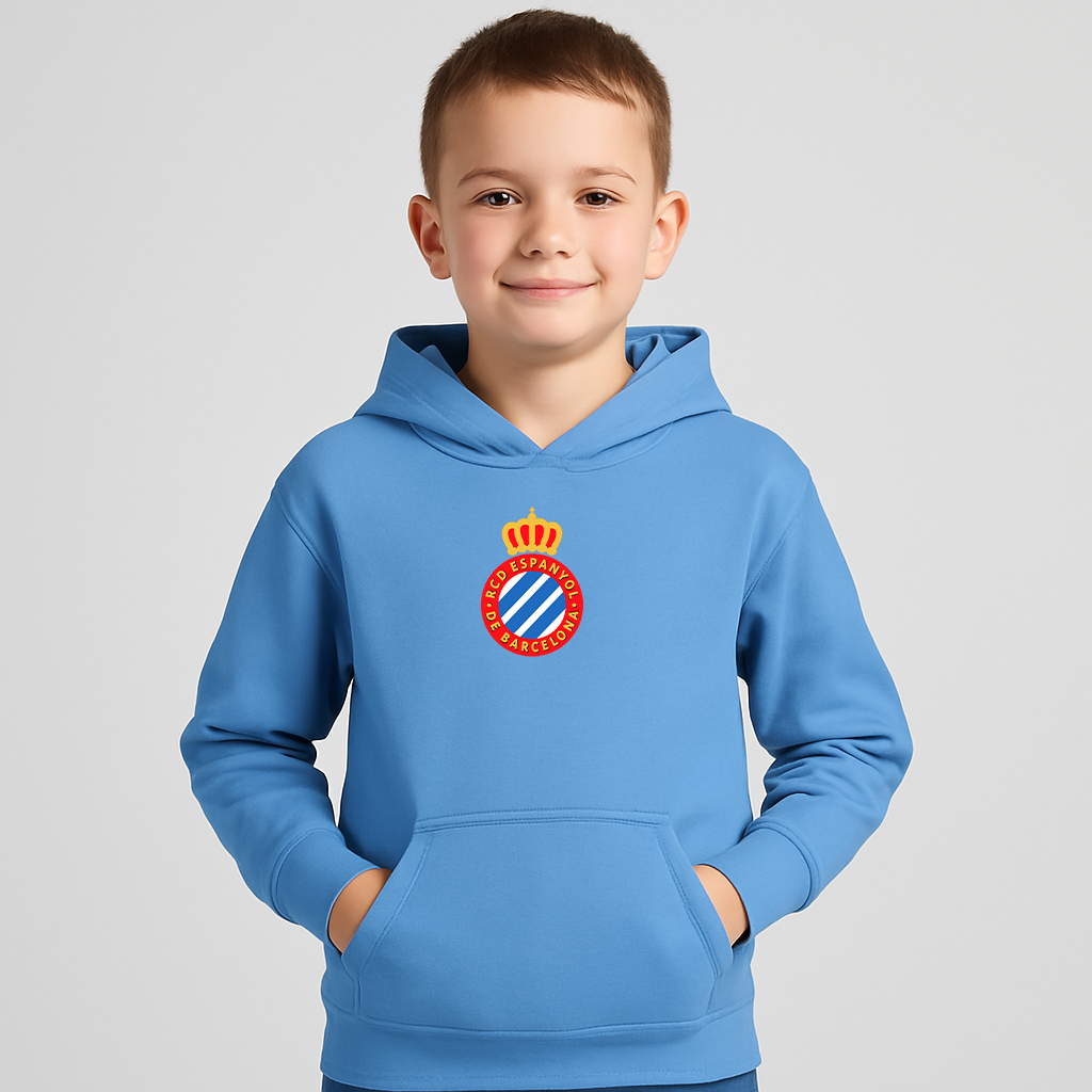 Youth Espanyol Soccer Logo Pullover Hoodie