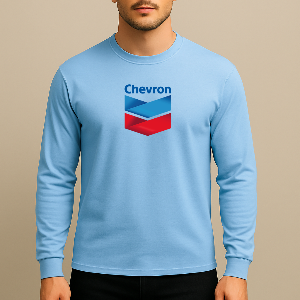 Men's Chevron Gas Station Long Sleeve T-Shirt