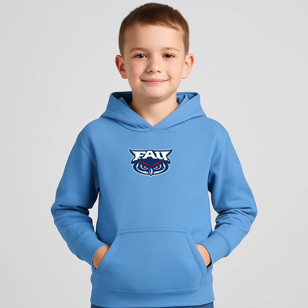 Youth Florida Atlantic Owls Logo Pullover Hoodie