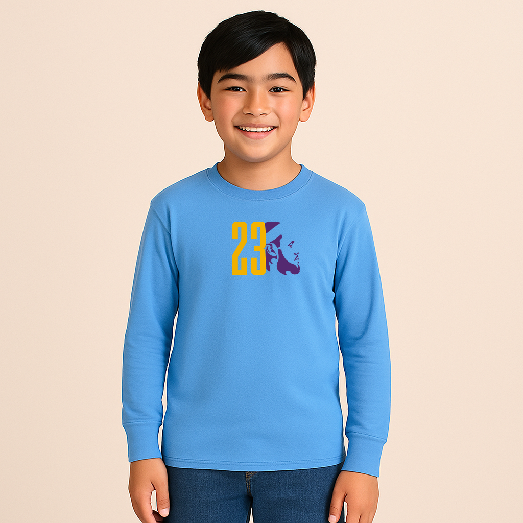 Youth Kids Lebron James 23 Sports Long Sleeve T-Shirt