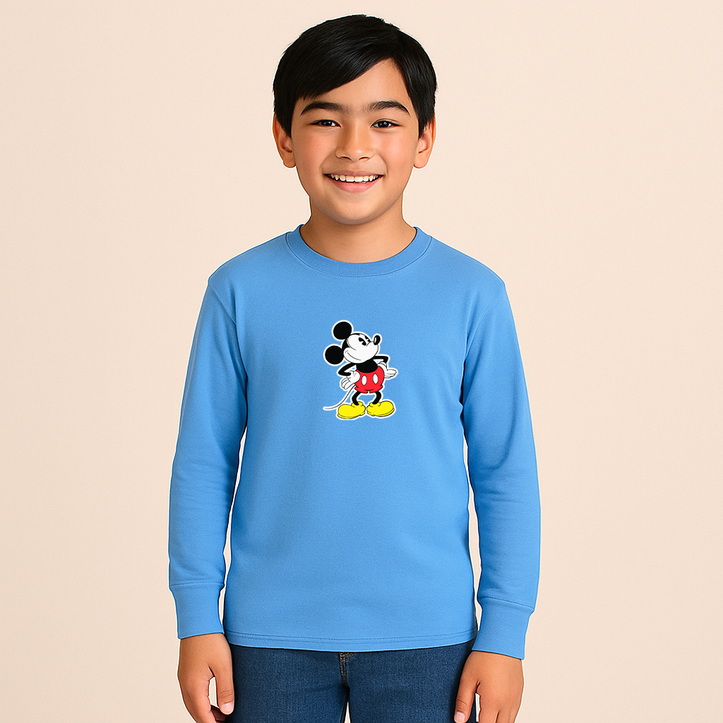 Youth Kids Mickey Mouse Cartoon Long Sleeve T-Shirt