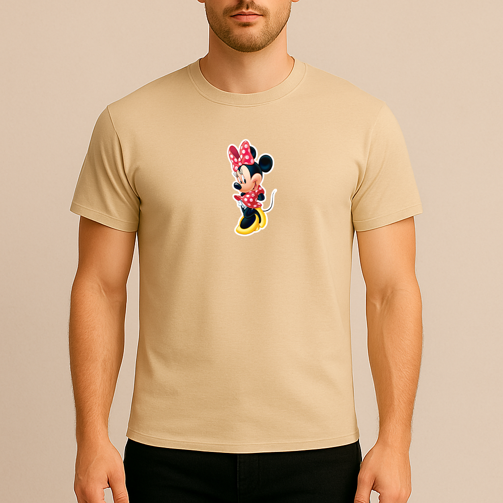 Men's Minnie Mouse Cartoon Cotton T-Shirt