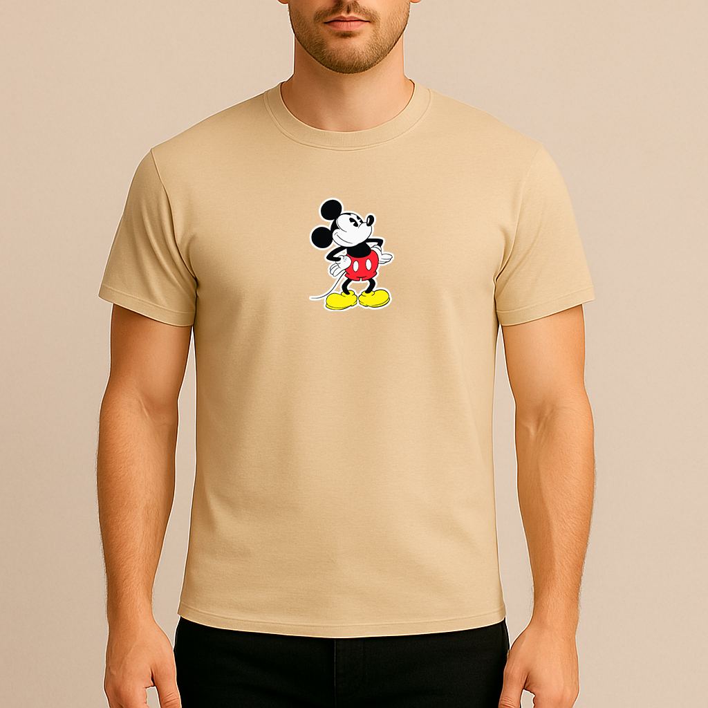 Men's Mickey Mouse Cartoon Cotton T-Shirt