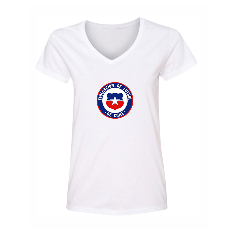 Women's Chile National Soccer Team V-Neck T-Shirt