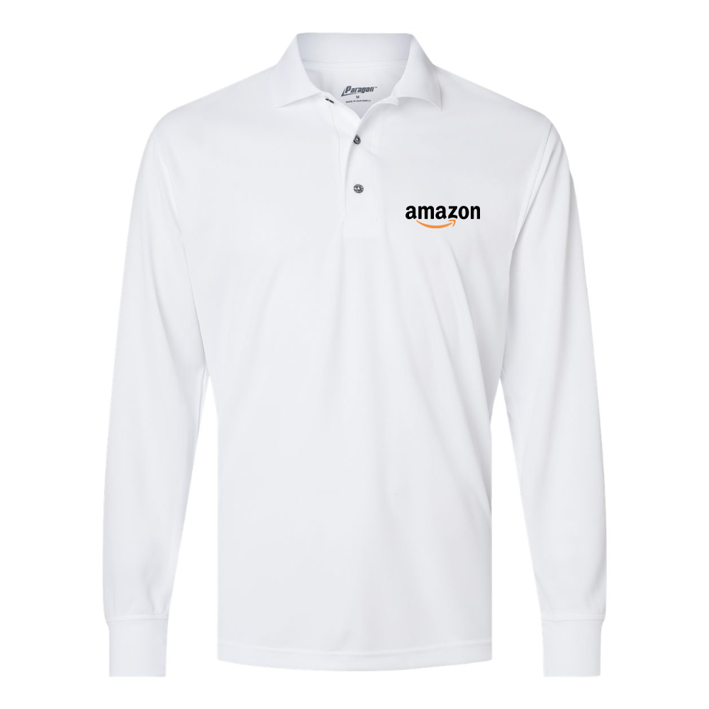Men's Amazon Logo Paragon Prescott Long Sleeve Polo