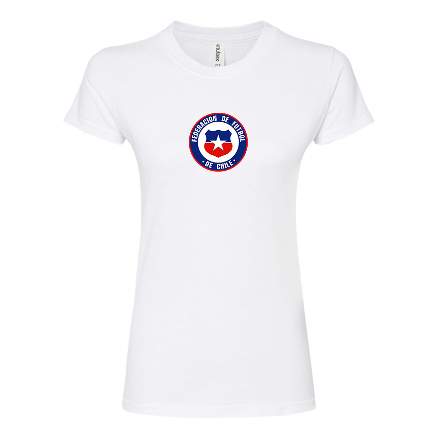 Women's Chile National Soccer Team Round Neck T-Shirt