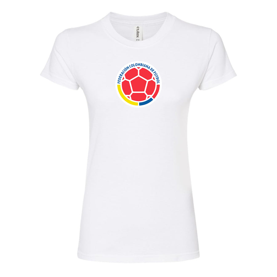 Women's Colombia National Soccer Team Round Neck T-Shirt