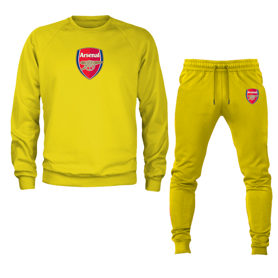 Men's Arsenal Soccer Logo Crewneck Sweatshirt Joggers Suit