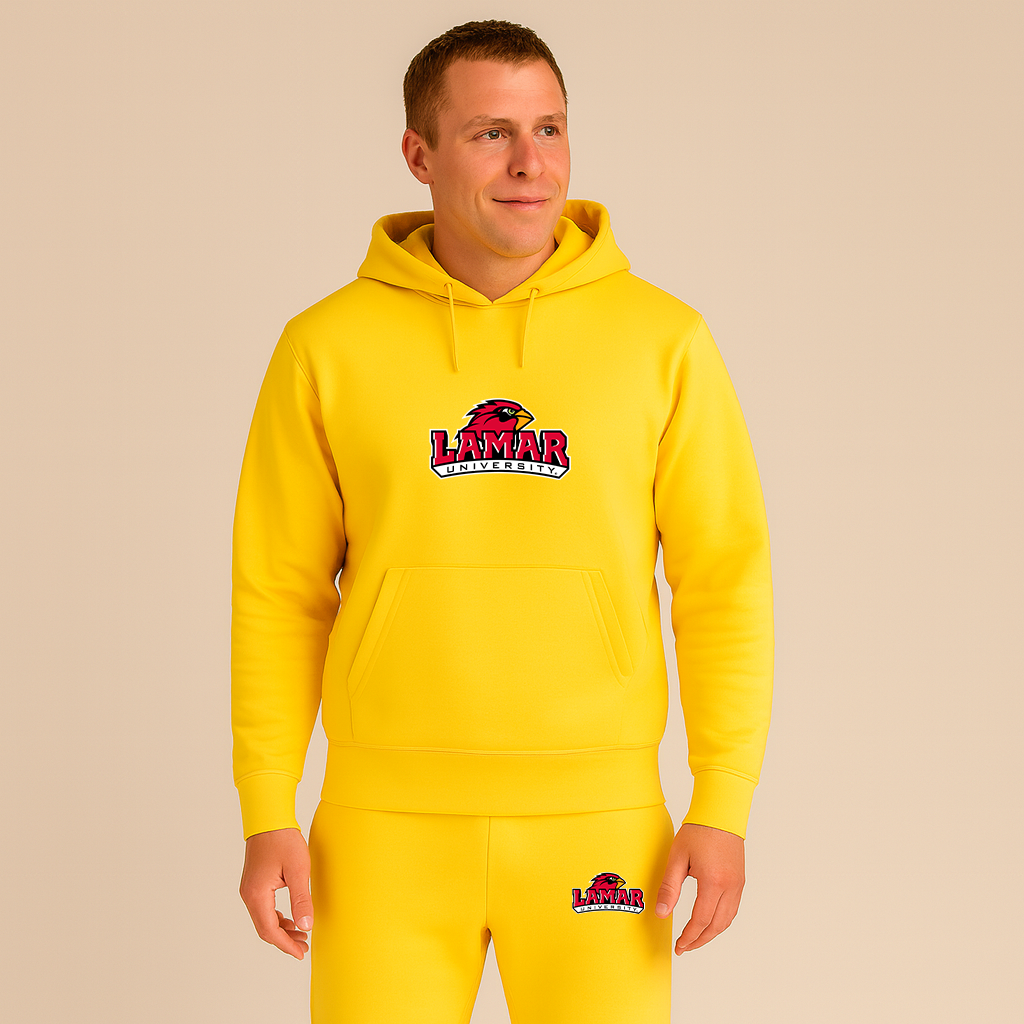 Men's Lamar Cardinals Logo Hoodie Joggers Set