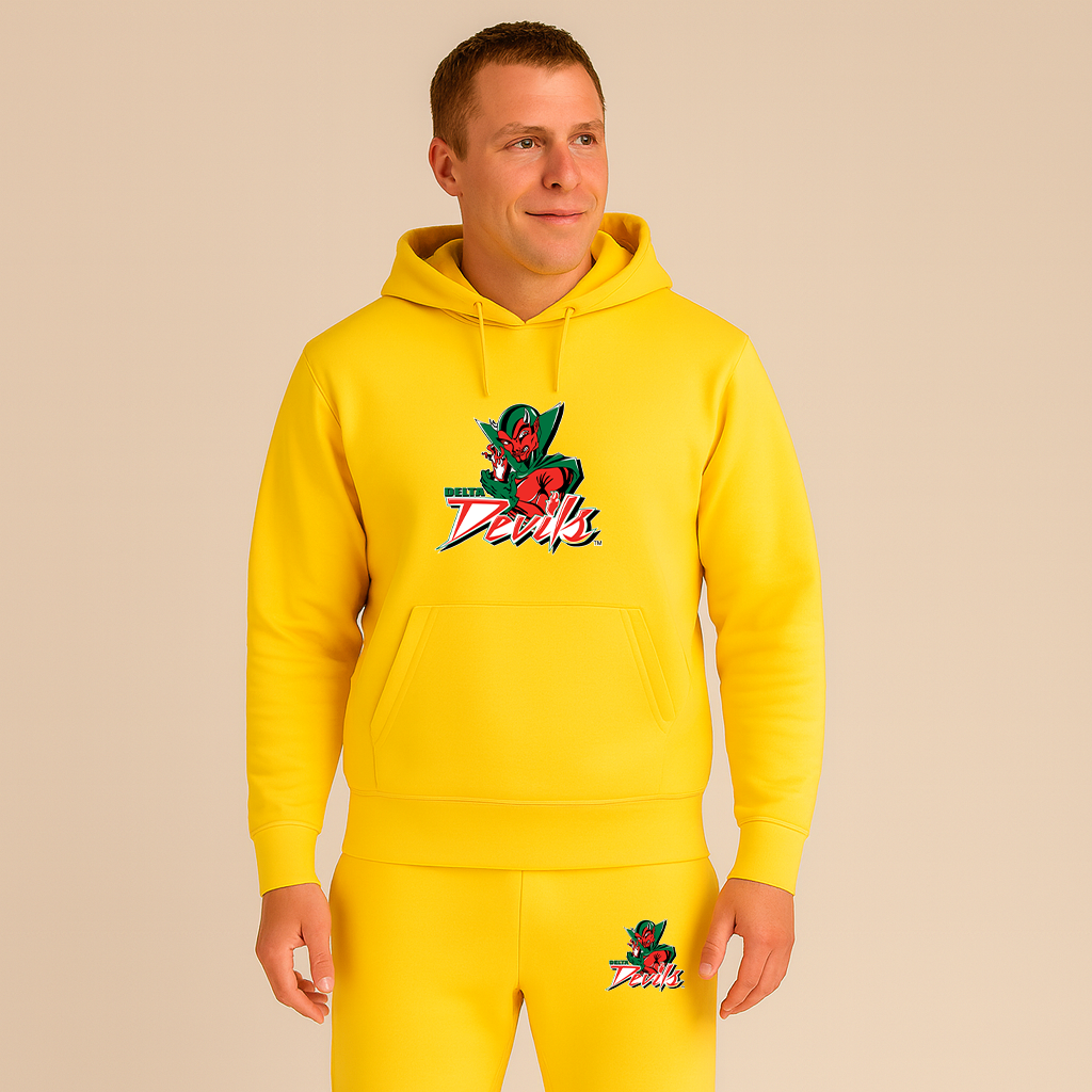 Men's MVSU Delta Devils Logo Hoodie Joggers Set