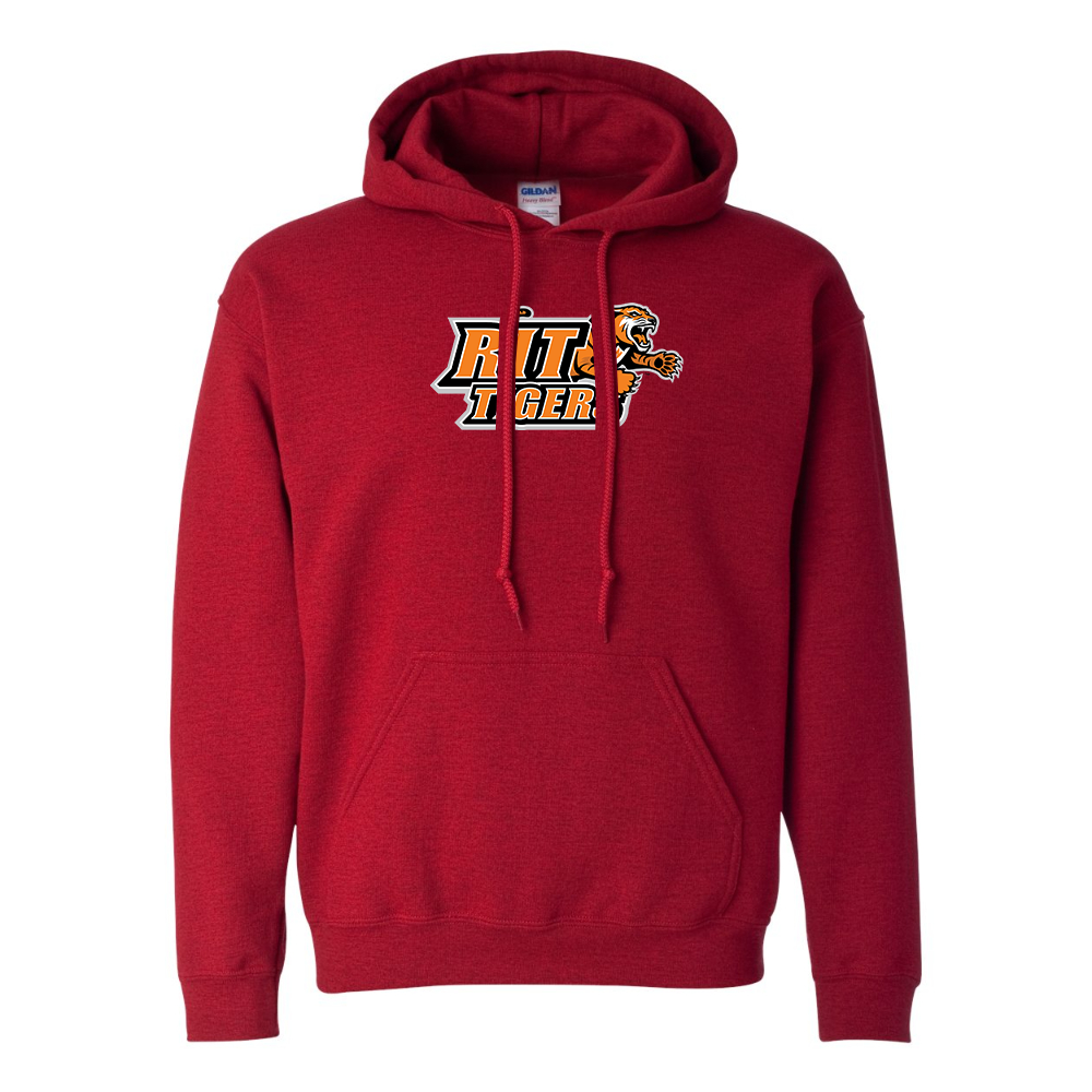 Men's RIT Tigers Logo Gildan  Heavy Blend Hooded Sweatshirt