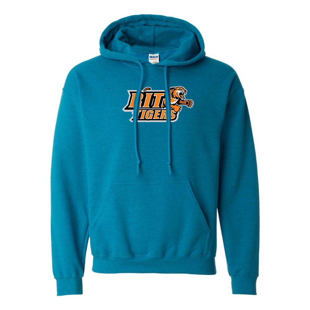Men's RIT Tigers Logo Gildan  Heavy Blend Hooded Sweatshirt