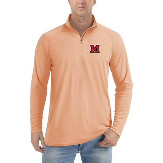 Men's Miami Ohio RedHawks Logo Lightweight Quarter-Zip Athletic Shirt Long Sleeve Performance Wear