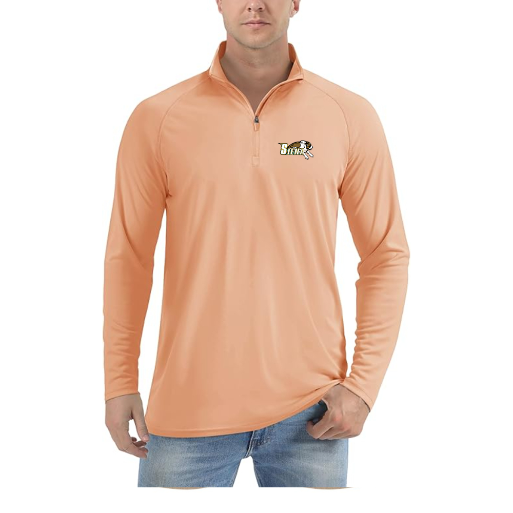 Men's Siena Saints Logo  Lightweight Quarter-Zip Athletic Shirt Long Sleeve Performance Wear
