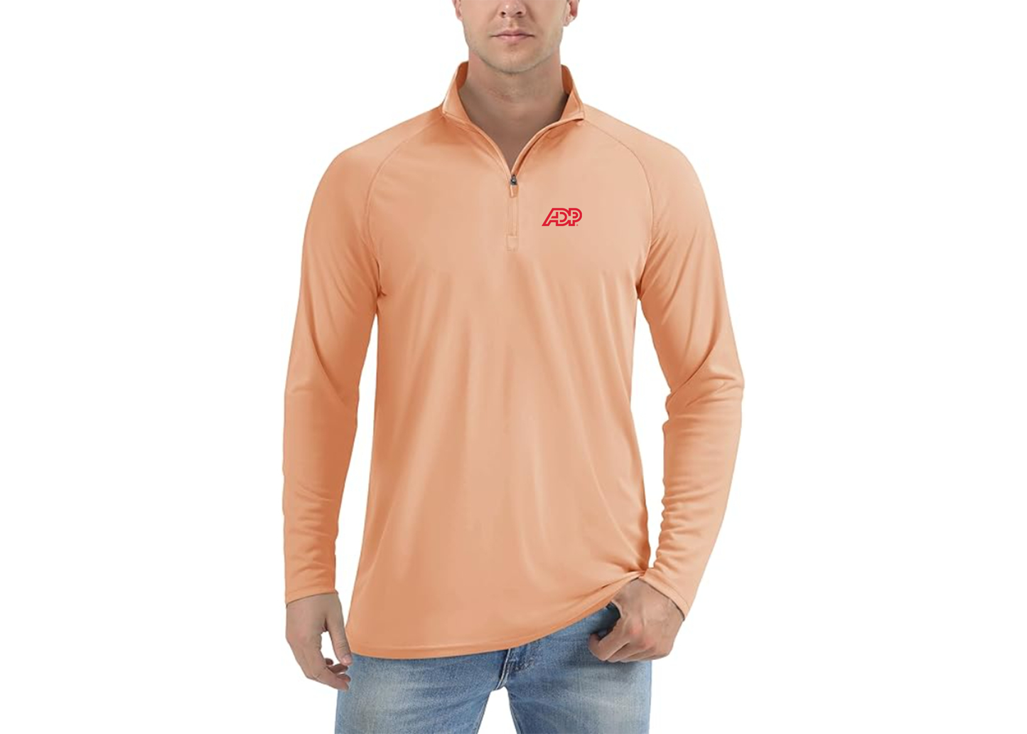 Men's ADP Logo  Lightweight Quarter-Zip Athletic Shirt Long Sleeve Performance Wear
