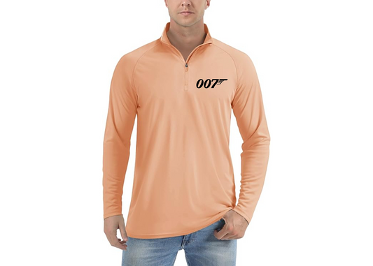 007 James Bond Movie - Lightweight Quarter-Zip Athletic Shirt – Long Sleeve Polyester Wear