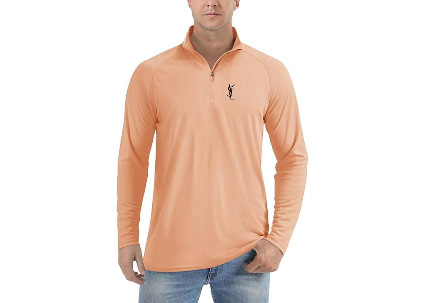Men's YSL Lightweight Quarter-Zip Athletic Shirt Long Sleeve Performance Wear