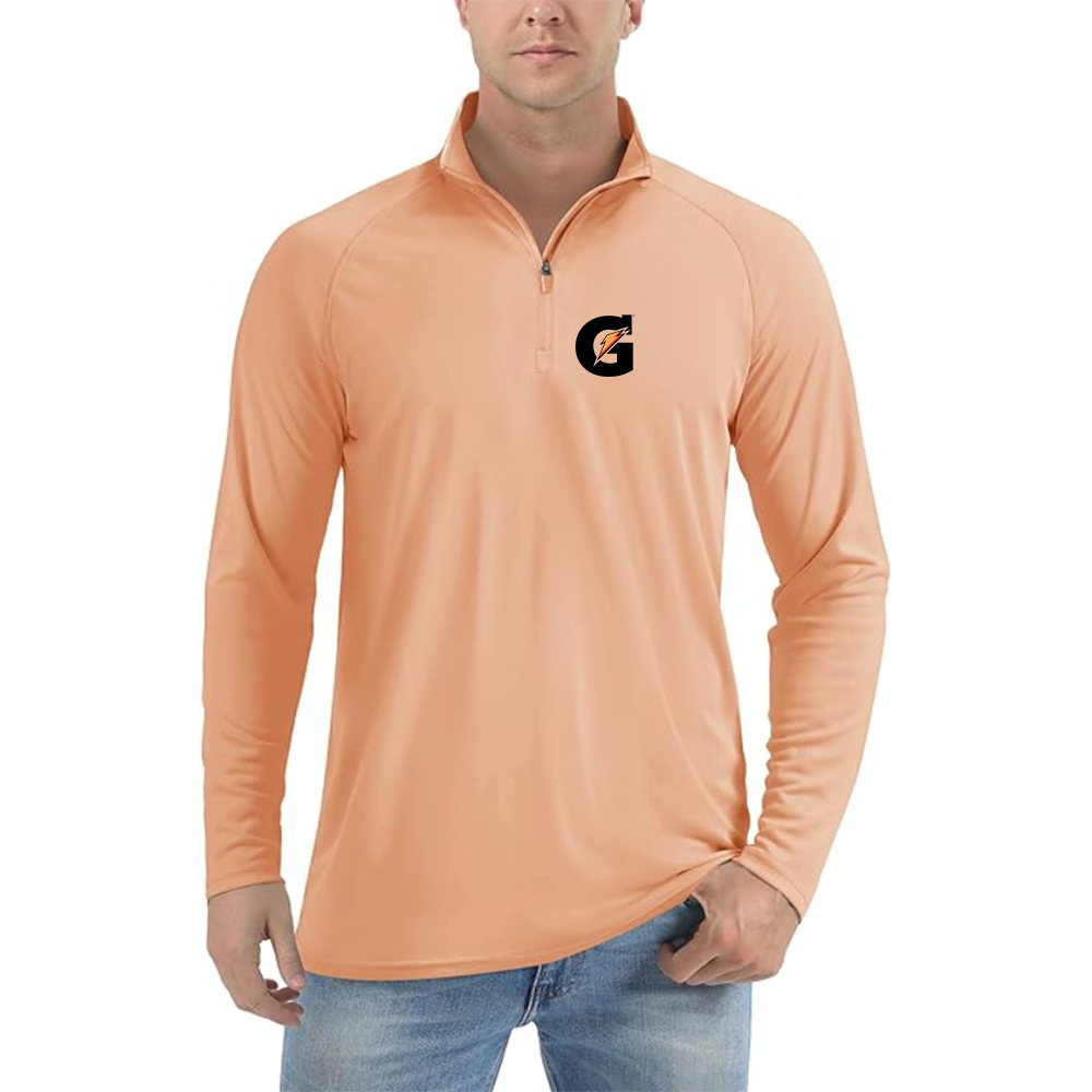Men's Gatorade Logo Lightweight Quarter-Zip Athletic Shirt Long Sleeve Performance Wear