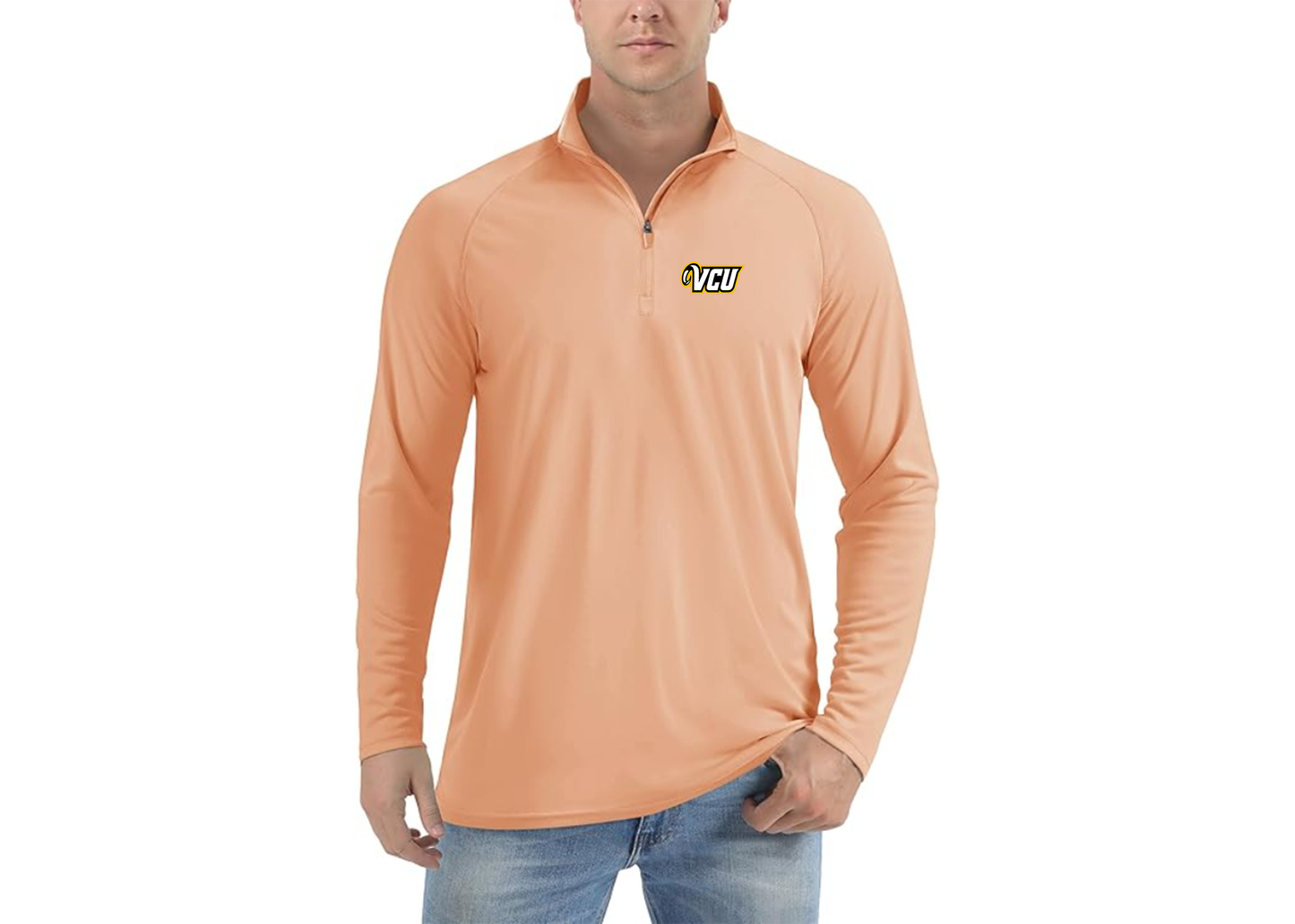 Men's Virginia Commonwealth Rams Lightweight Quarter-Zip Athletic Shirt Long Sleeve Performance Wear