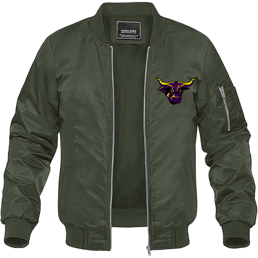 Men's Minnesota State Mavericks Logo Lightweight Bomber Jacket Windbreaker Softshell Varsity Jacket Coat