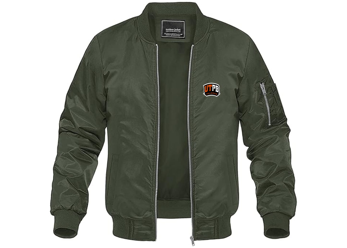 Men's UTPB Falcons Lightweight Bomber Jacket Windbreaker Softshell Varsity Jacket Coat