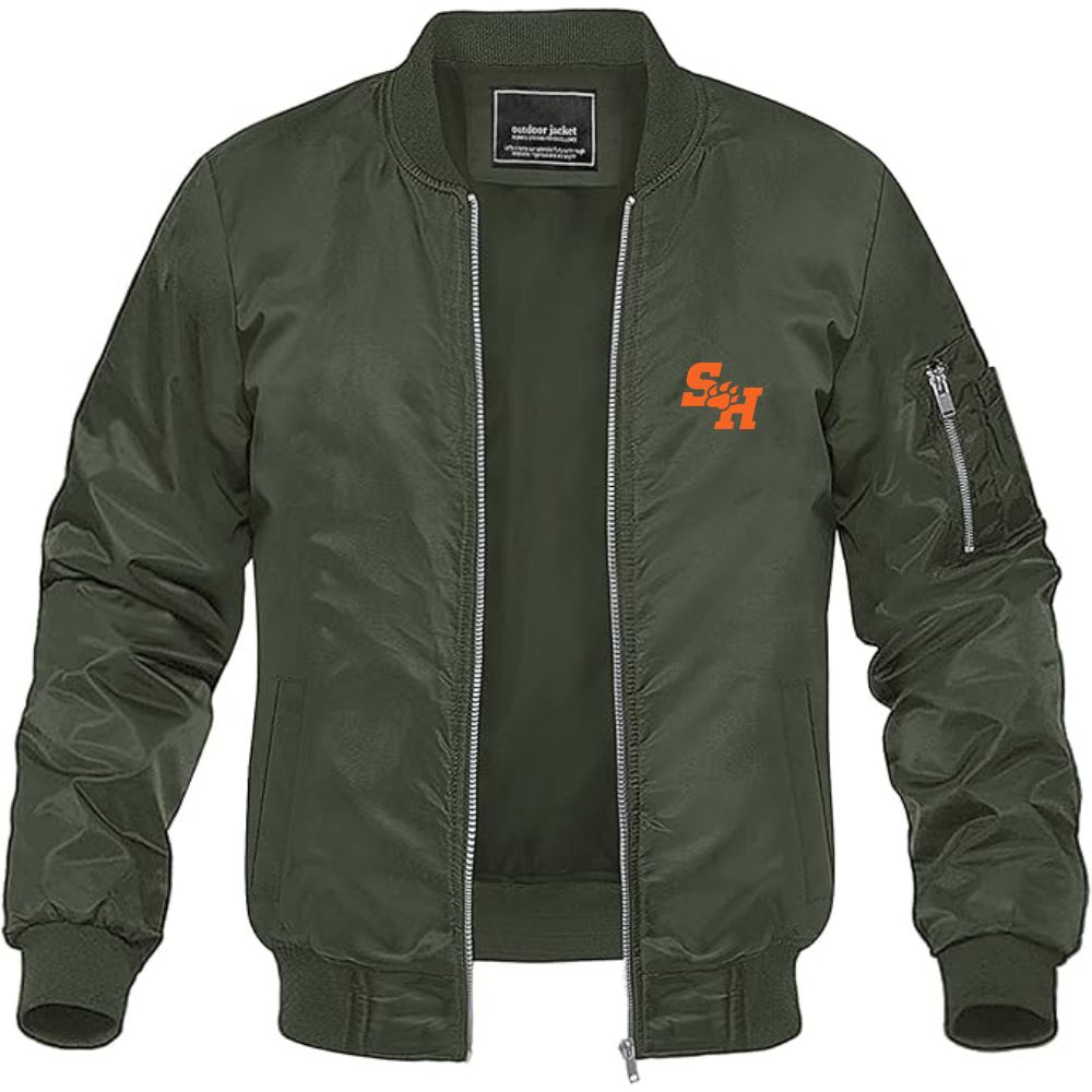 Men's Sam Houston State Bearkats Logo Lightweight Bomber Jacket Windbreaker Softshell Varsity Jacket Coat
