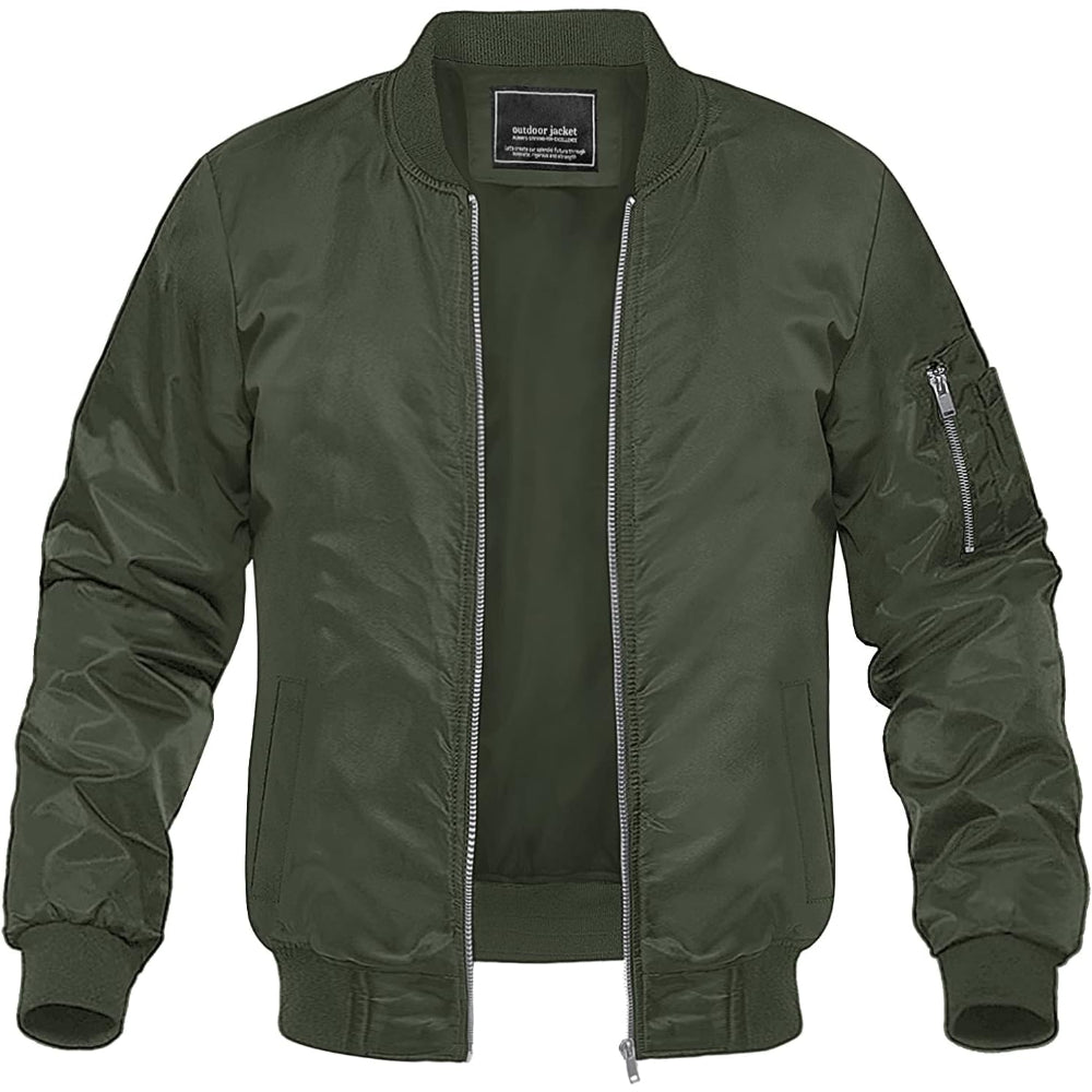 MAP Collection Men's Lightweight Bomber Jacket Windbreaker Softshell Varsity Jacket Coat