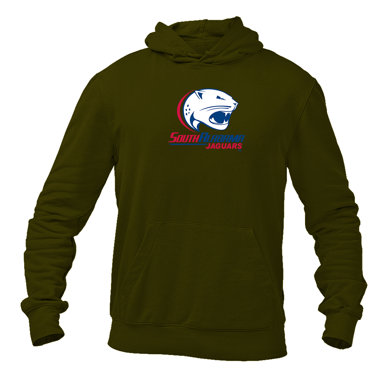 Men's South Alabama Jaguars Logo Gildan  Heavy Blend Hooded Sweatshirt