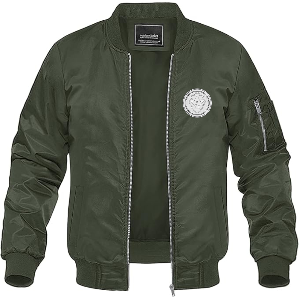 Men's AWZ Logo  Lightweight Bomber Jacket Windbreaker Softshell Varsity Jacket Coat
