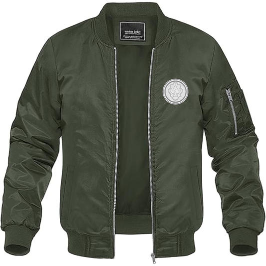 Men's AWZ Logo  Lightweight Bomber Jacket Windbreaker Softshell Varsity Jacket Coat