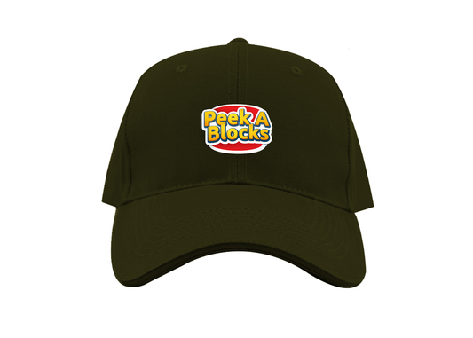 Peek A Blocks Logo Dad Baseball Cap Hat