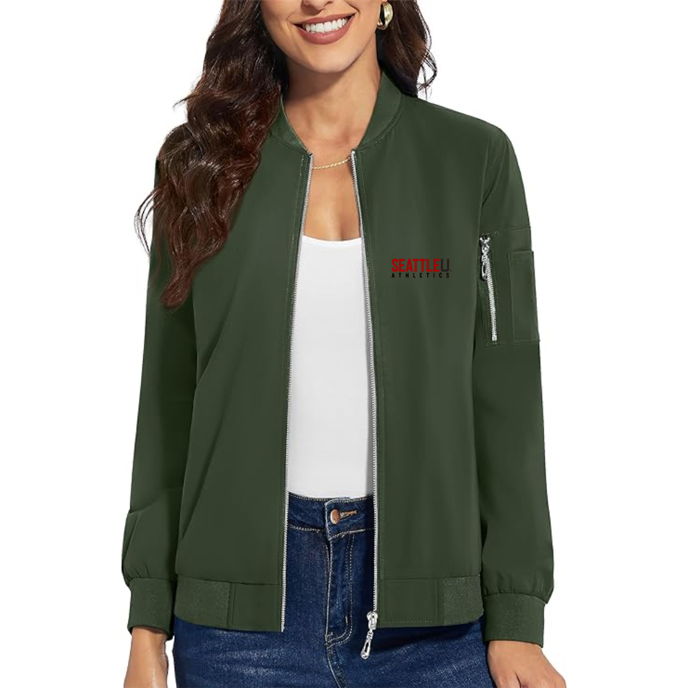 Women's Seattle Redhawks Logo  Premium Bomber Jacket with Polished Detailing and Functional Sleeve Pocket Modern Luxury Outerwear