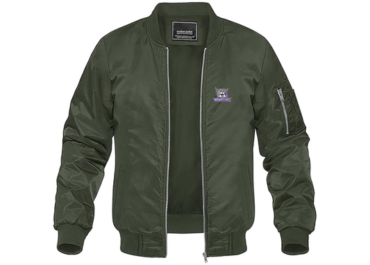 Men's Weber State Wildcats Lightweight Bomber Jacket Windbreaker Softshell Varsity Jacket Coat