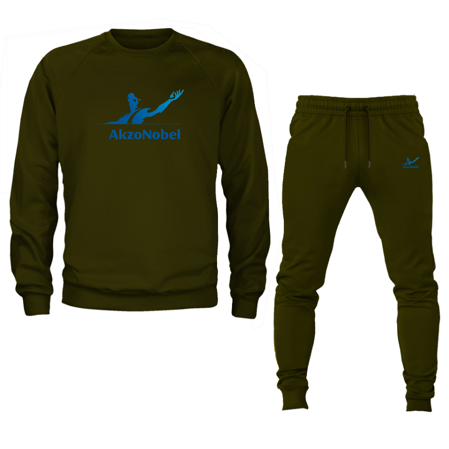 Men's AkzoNobel Logo Crewneck Sweatshirt Joggers Suit