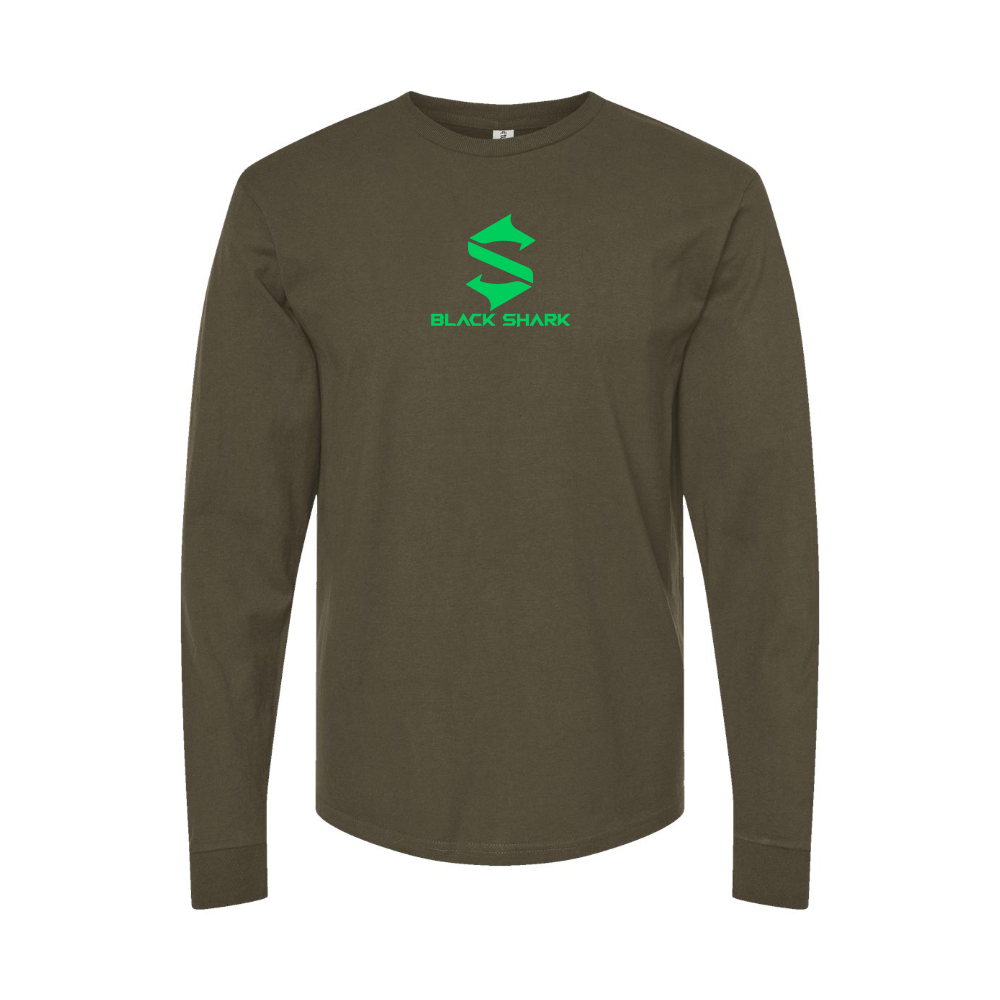 Men's Black Shark Logo Long Sleeve T-Shirt
