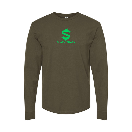 Men's Black Shark Logo Long Sleeve T-Shirt