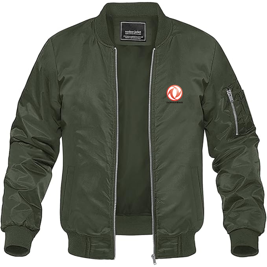 Men's Dongfeng Logo Lightweight Bomber Jacket Windbreaker Softshell Varsity Jacket Coat