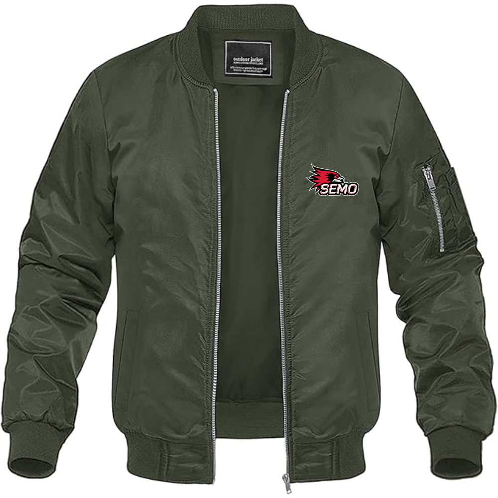 Men's SEMO Redhawks Logo Lightweight Bomber Jacket Windbreaker Softshell Varsity Jacket Coat