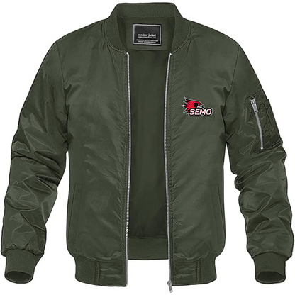 Men's SEMO Redhawks Logo Lightweight Bomber Jacket Windbreaker Softshell Varsity Jacket Coat