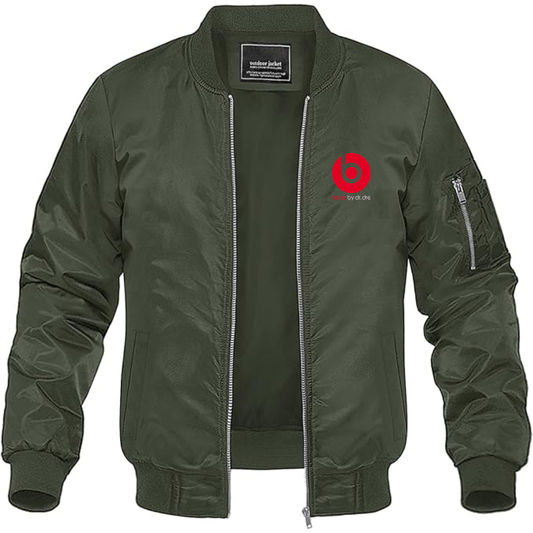 Men's Beats-by Dre Logo Lightweight Bomber Jacket Windbreaker Softshell Varsity Jacket Coat