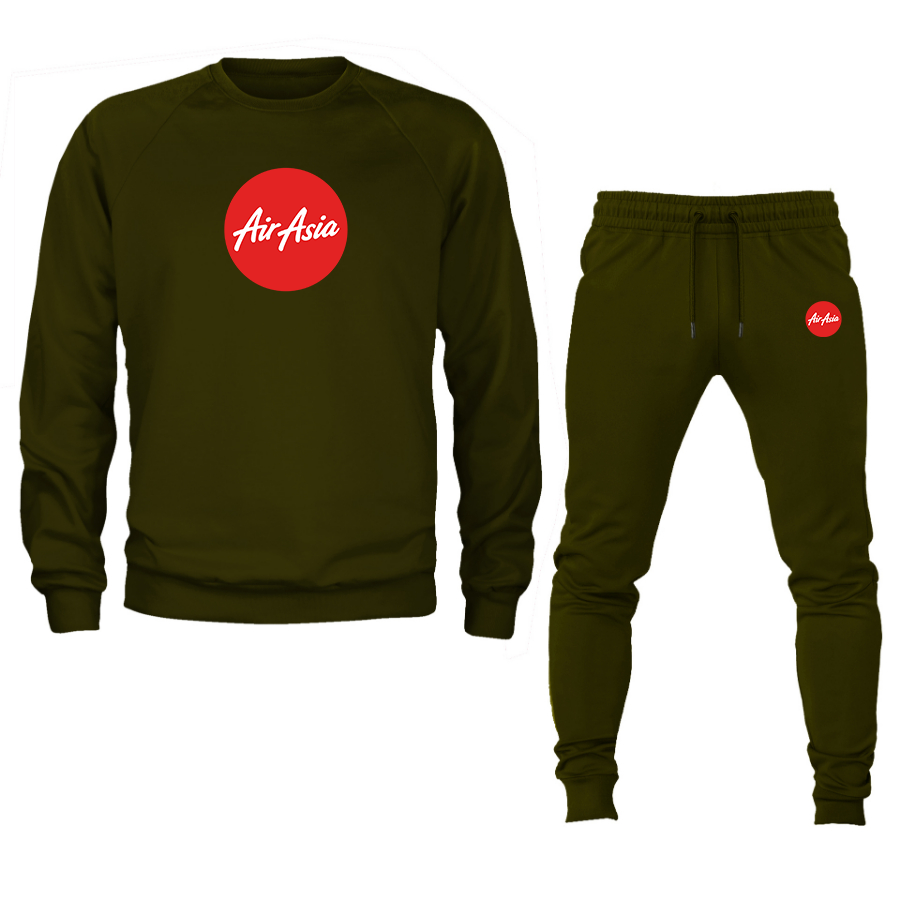 Men's Air Asia Logo Crewneck Sweatshirt Joggers Suit
