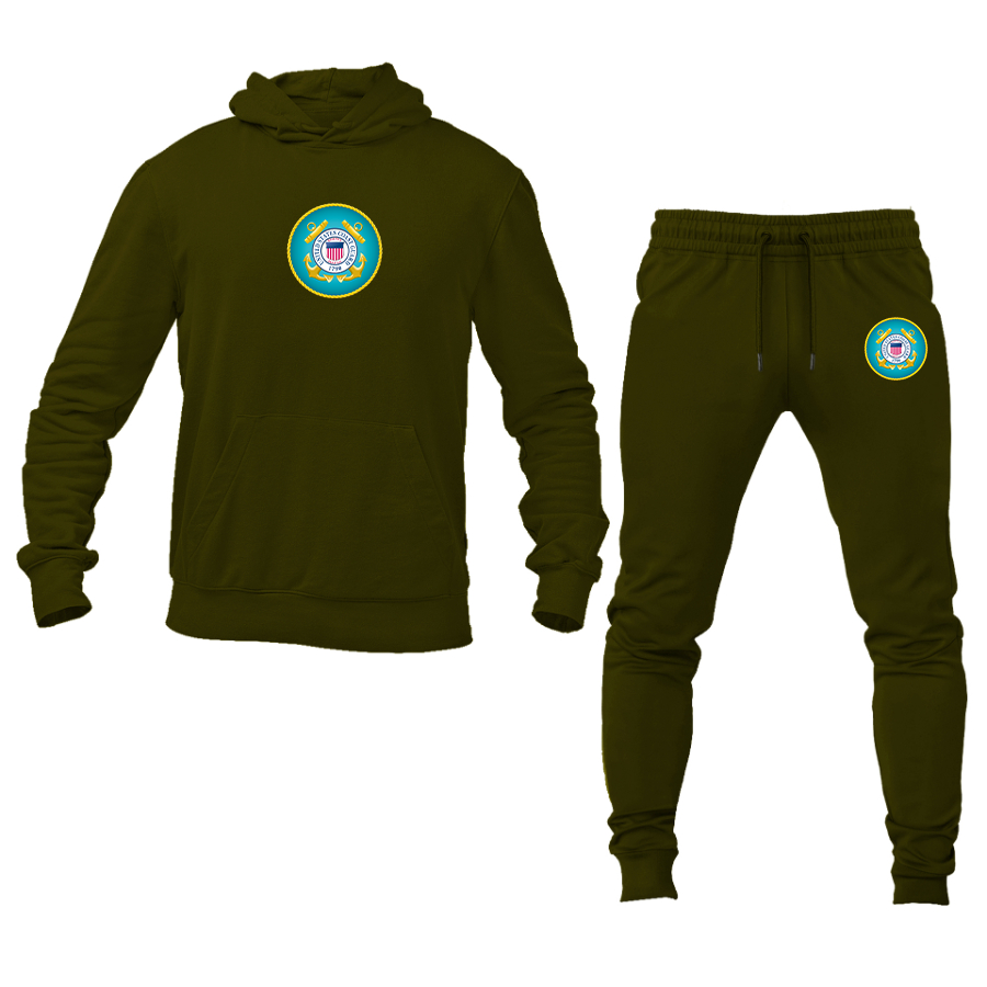 Men's Coast Guard Logo Hoodie Joggers Set