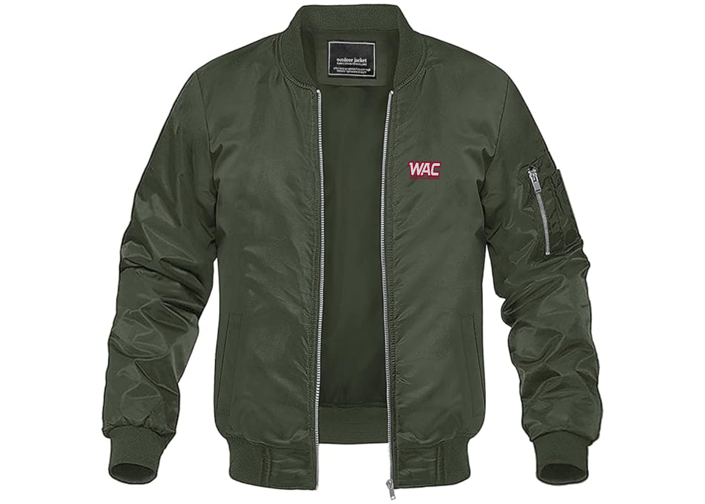 Men's Western Athletic Conference Lightweight Bomber Jacket Windbreaker Softshell Varsity Jacket Coat